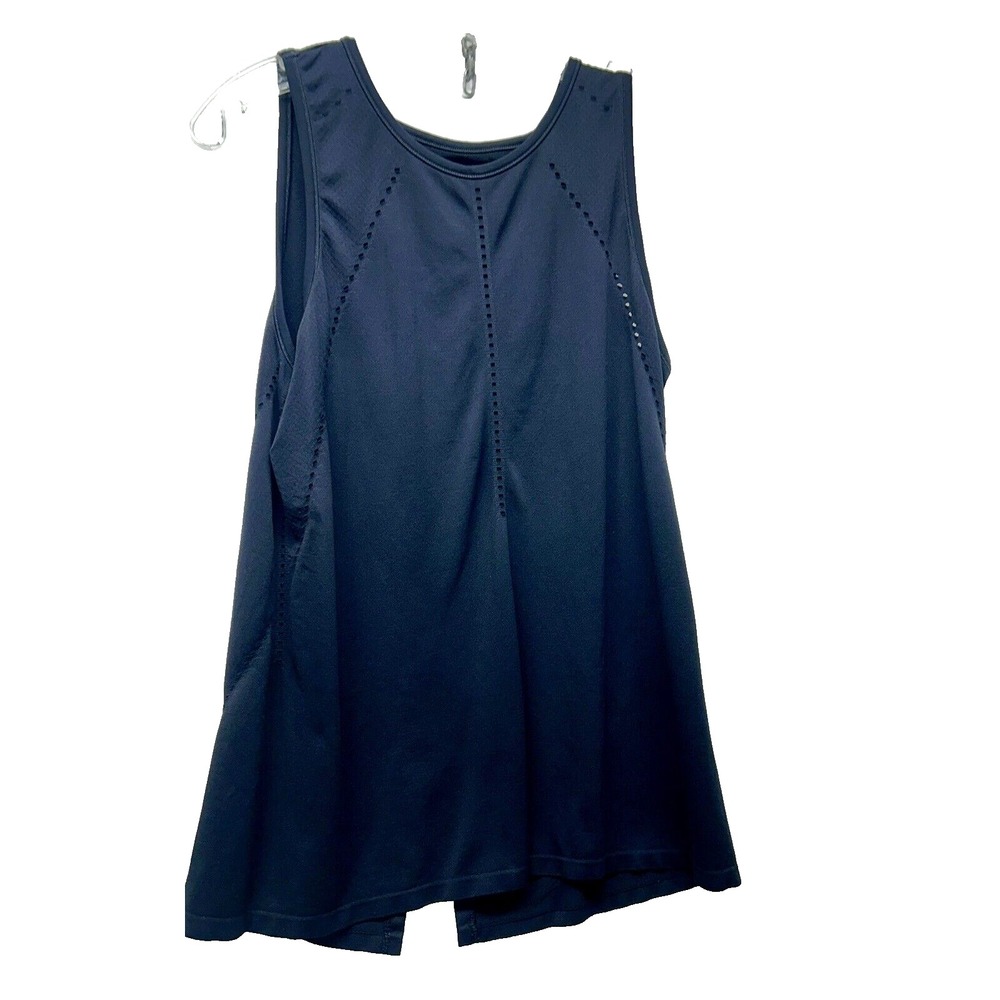Athleta Women's Size 4 Black Slit Back Loose Athletic Tank Top (F5)